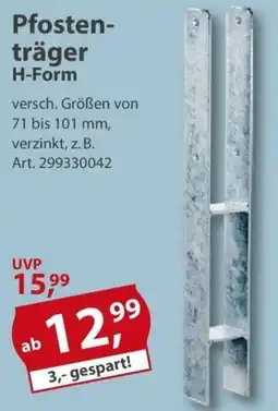 Sonderpreis Baumarkt Pfostenträger H-Form Angebot