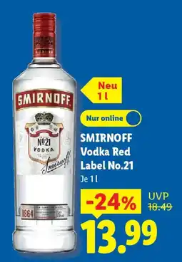 Lidl SMIRNOFF Vodka Red Label No.21 Angebot