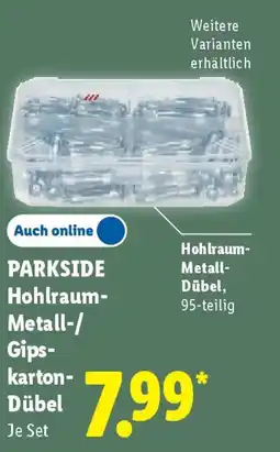 Lidl PARKSIDE Hohlraum- Metall Gipskarton- Dübel Angebot