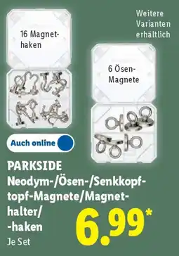 Lidl PARKSIDE Neodym-/Ösen-/Senkkopftopf-Magnete/Magnethalter/ -haken Angebot