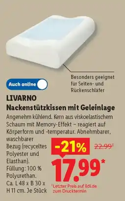 Lidl LIVARNO Nackenstützkissen mit Geleinlage Angebot