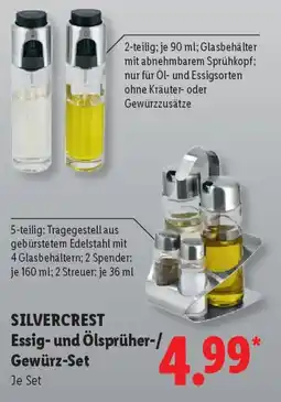 Lidl SILVERCREST Essig- und Ölsprüher-/ Gewürz-Set Angebot
