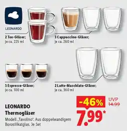 Lidl LEONARDO Thermogläser Angebot