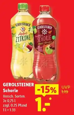 Lidl GEROLSTEINER Schorle Angebot