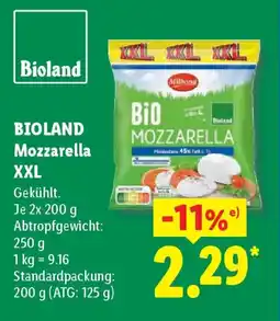 Lidl BIOLAND Mozzarella XXL Angebot