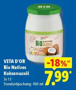Lidl VITA D'OR Bio Natives Kokosnussöl Angebot