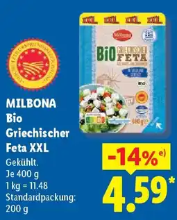 Lidl MILBONA Bio Griechischer Feta XXL Angebot
