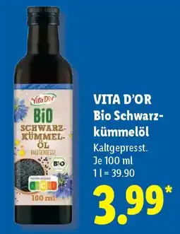 Lidl VITA D'OR Bio Schwarzkümmelöl Angebot