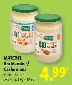 Lidl MARIBEL Bio Mandel-/ Cashewmus Angebot