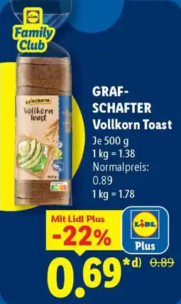 Lidl GRAFSCHAFTER Vollkorn Toast Angebot