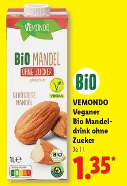 Lidl VEMONDO Veganer Bio Mandel- drink ohne Zucker Angebot