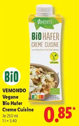 Lidl VEMONDO Vegane Bio Hafer Creme Cuisine Angebot