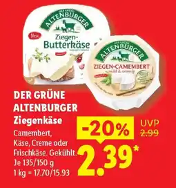 Lidl DER GRÜNE ALTENBURGER Ziegenkäse Angebot