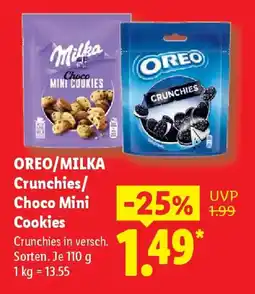 Lidl OREO/MILKA Crunchies/ Choco Mini Cookies Angebot