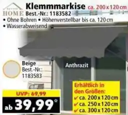 Norma HOME Klemmmarkise Angebot