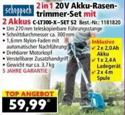 Norma scheppach 2 in 1 20V Akku-Rasen- trimmer-Set mit Angebot