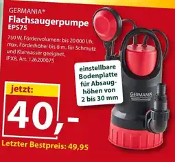Sonderpreis Baumarkt GERMANIA Flachsaugerpumpe EPS75 Angebot
