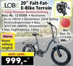 Norma LLOBE 20" Falt-Fat- E-Bike Terrain Angebot
