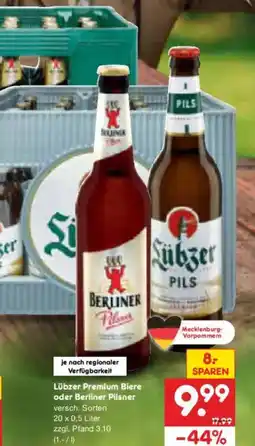 Netto Marken-Discount Lübzer Premium Biere oder Berliner Pilsner Angebot