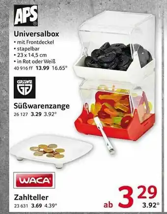 Selgros Aps Universalbox Süßwarenzange Waca Zahlteller Angebot