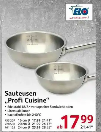 Selgros Sauteusen „profi Cuisine” Elo Angebot