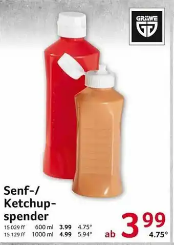 Selgros Senf Ketchup-spender Angebot