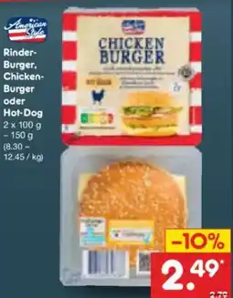 Netto Marken-Discount American Style Rinder- Burger, Chicken- Burger oder Hot-Dog Angebot