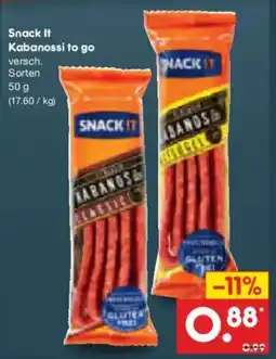 Netto Marken-Discount Snack It Kabanossi to go Angebot