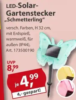 Sonderpreis Baumarkt LED-Solar- Gartenstecker ,,Schmetterling" Angebot