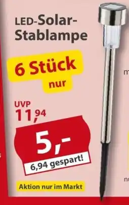 Sonderpreis Baumarkt LED-Solar- Stablampe Angebot
