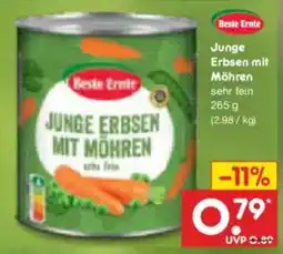 Netto Marken-Discount Beste Ernte Junge Erbsen mit Möhren Angebot