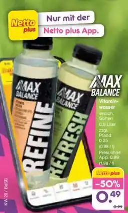 Netto Marken-Discount MAX BALANCE Vitaminwasser Angebot