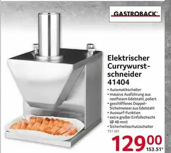 Selgros Gastroback Elektrischer Currywurst-schneider 41404 Angebot