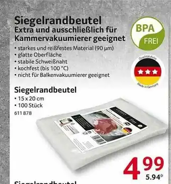 Selgros Siegelrandbeutel Bpa Frei Angebot