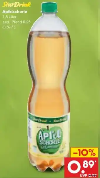 Netto Marken-Discount StarDrink Apfelschorle Angebot