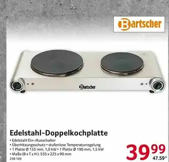 Selgros Edelstahl-doppelikochplatte Bartscher Angebot