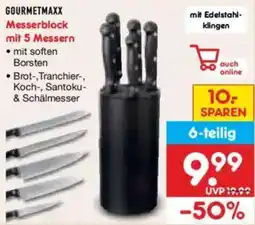 Netto Marken-Discount GOURMETMAXX Messerblock mit 5 Messern Angebot
