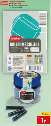 Netto Marken-Discount maker Tintenpatronen oder BrBRIEFUMSCHLÄGE efumschläge Angebot