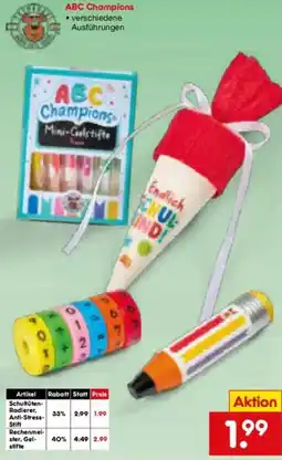 Netto Marken-Discount ABC Champions Rechenmeister, Gelstifte Angebot