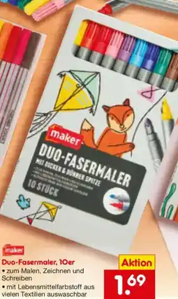 Netto Marken-Discount maker Duo-Fasermaler, 10er Angebot