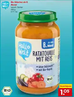 Netto Marken-Discount Hallo Welt Bio Gläschen ab 8. Monat Angebot