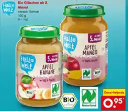 Netto Marken-Discount Hallo Welt Bio Gläschen ab 5. Monat Angebot