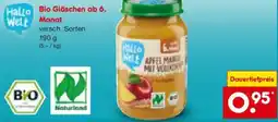 Netto Marken-Discount Hallo Welt Bio Gläschen ab 6. Monat Angebot