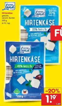 Netto Marken-Discount GUTES Land Hirtenkäse Angebot