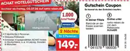 Netto Marken-Discount Gutschein Coupon 2 Nächte für 2 Personen Angebot