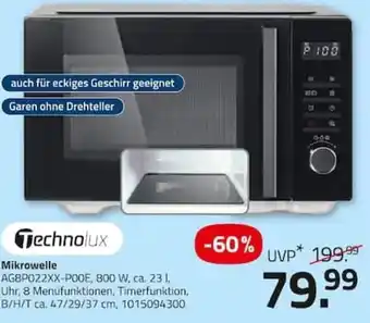 Technolux Mikrowelle AG8P022XX-POOE, 800 W