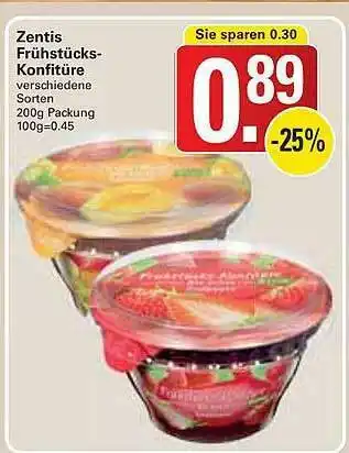 WEZ Zentis Frühstücks-konfitüre Angebot