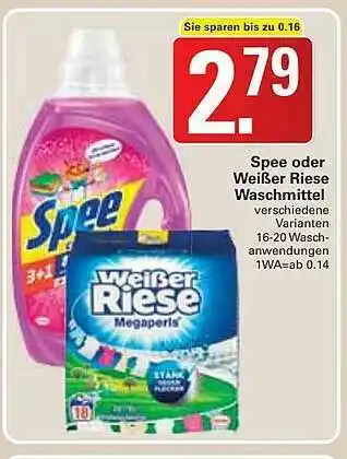 WEZ Spee Oder Weißer Riese Waschmittel Angebot