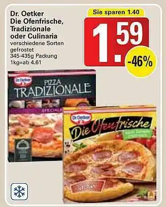 WEZ Dr Oetker Die Ofenfrische, Tradizionale Oder Culinaria Angebot