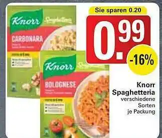 WEZ Knorr Spaghetteria Angebot